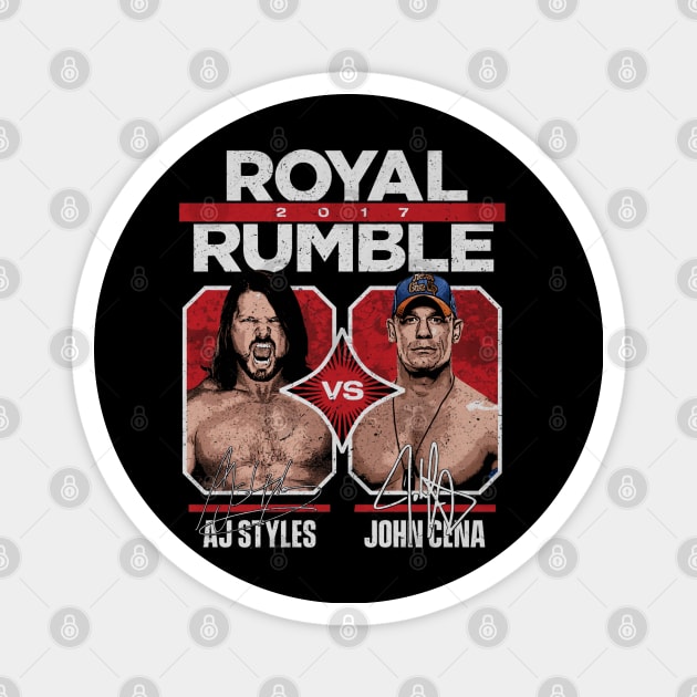 John Cena Vs A.J. Styles Royal Rumble Magnet by MunMun_Design